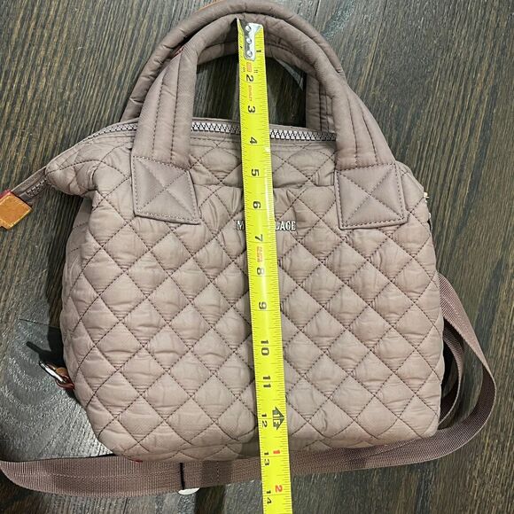 MZ Wallace Sutton Deluxe Bag Small Mauve Quilted Nylon Crossbody Neutral - Picture 11 of 14